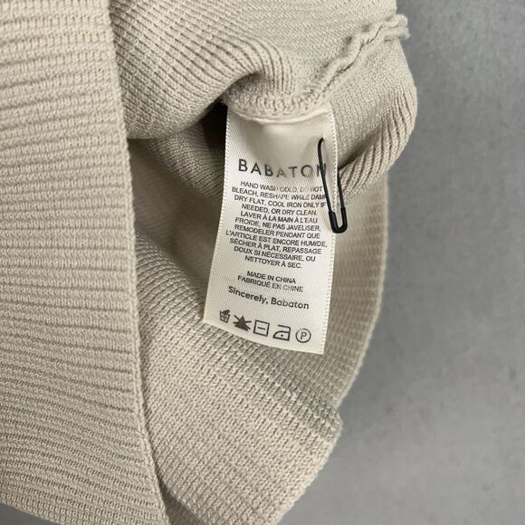 Aritzia Babaton Top Women Medium Tan Sculpt Knit Criss Cross Cropped Tank Halter - Picture 5 of 12